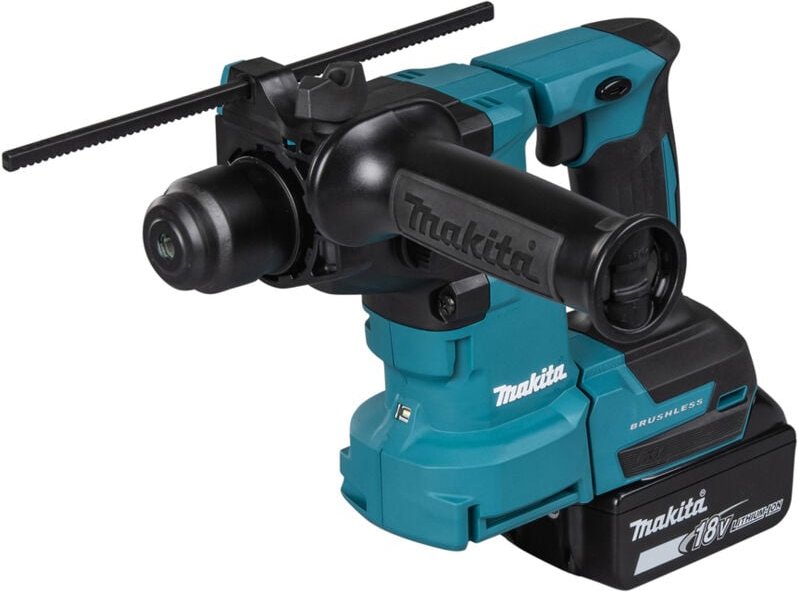 Makita - Akku-Kombihammer DHR183RTWJ, 18V sds-plus 2x 5,0 Ah + Ladegerät mit Absaugung DX16
