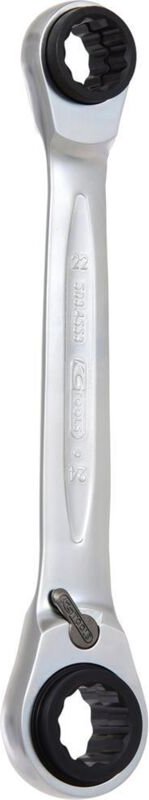 KS TOOLS 4 in 1 GEARplus umschaltbar Doppel-Ratschenringschlüssel 21 x 22 x 24 x 27 mm - 503.4553