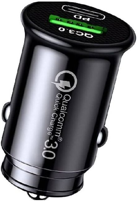 Thumbnail - Autoladegerät mit 2 USB-Anschlüssen, 12-V-Mini-USB-Buchse, universeller Zigarettenanzünderadapter Typ c pd QC3.0