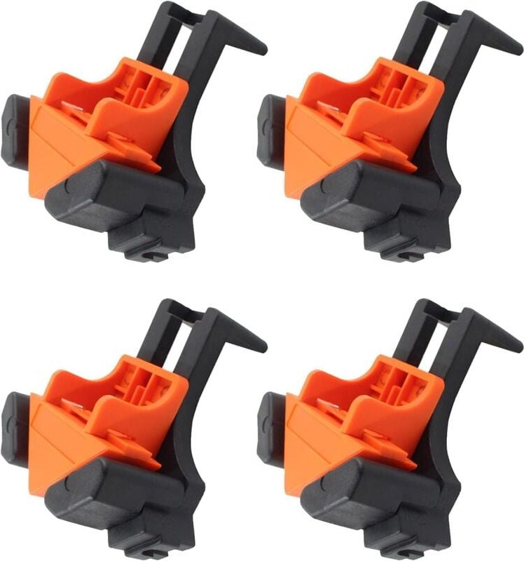 Thumbnail - 4er-Pack 90-Grad-Eckklemmen, verstellbare, federbelastete rechtwinklige Klemmen mit einem Griff