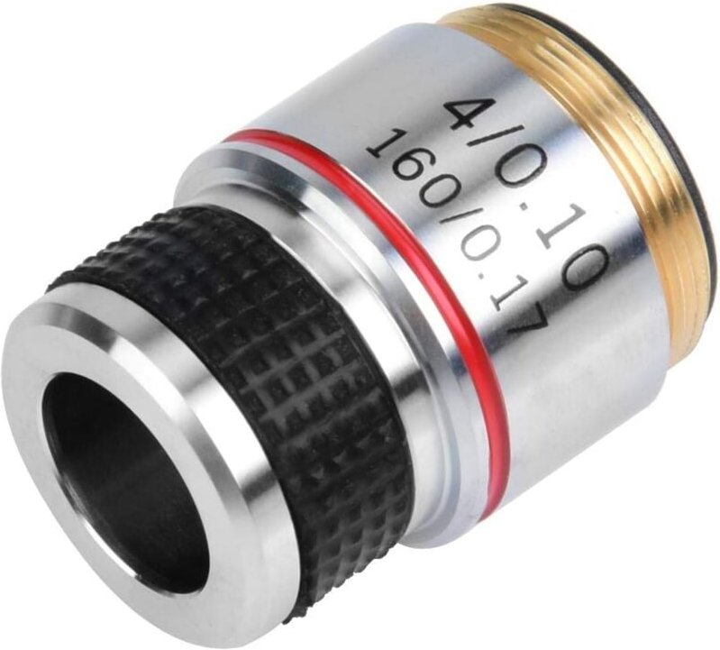 Ej.life - Mikroskoplinse, 4X 185 Biologisches Mikroskop Achromatische Objektive Linse 160/0,17 5 × 5 × 5 cm Beseitigen S...