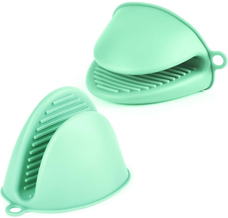 Jusch - Dicker Silikon-Ofenhandschuh, 1 Paar hitzebeständige Ofenhandschuhe, rutschfeste Küchenhandschuhe, Anti-Hitze-Kü...