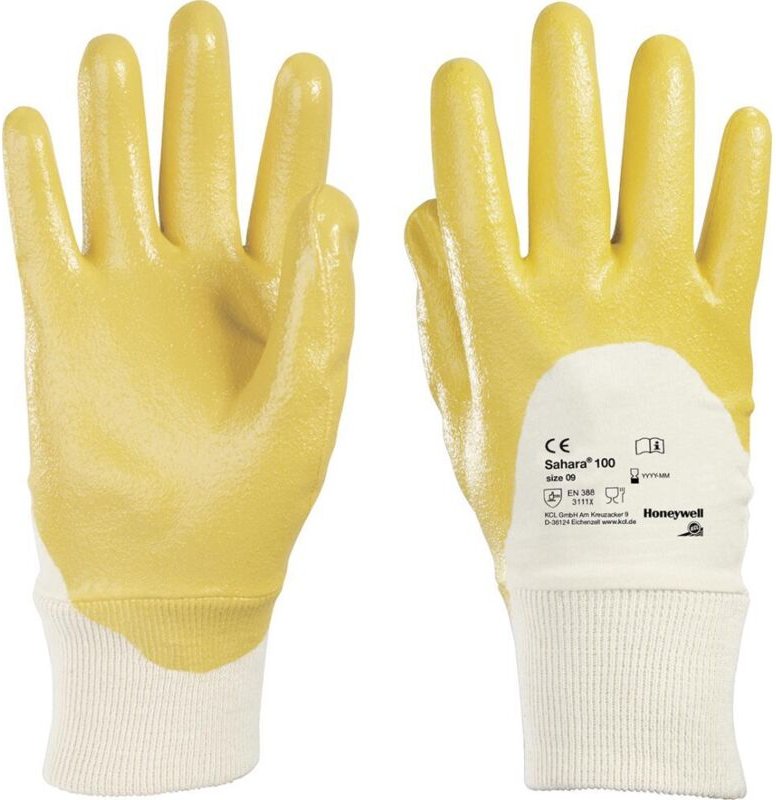 HONEYWELL 010010141E Handschuhe Sahara 100 Größe 10 gelb BW-Trikot m.Nitril EN 3