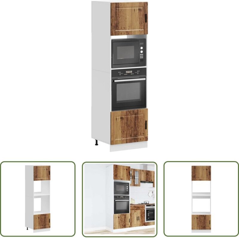 The Living Store - vidaXL Herdumbauschränke 2 Stk. Porto Altholz-Optik Holzwerkstoff