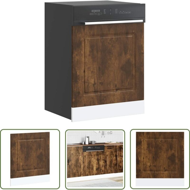The Living Store - vidaXL Geschirrspülerblende Kalmar Räuchereiche 60x1,5x67 cm