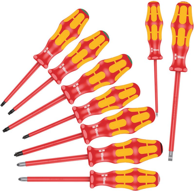 160i/162i/167i/9 vde Schraubendreher-Set 9teilig Schlitz, Kreuzschlitz Phillips, Kreuzschlitz p - Wera