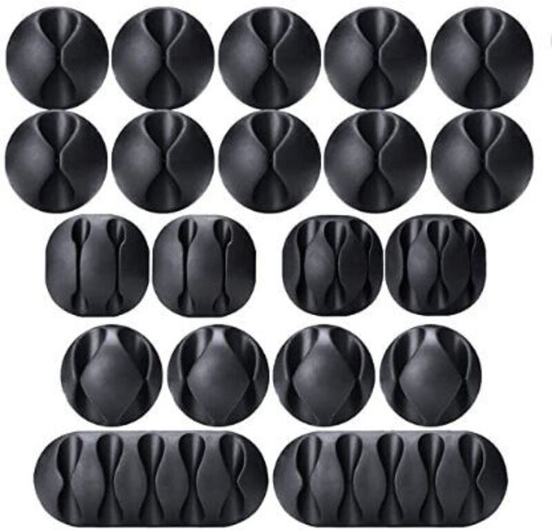 20-teiliges Kabelclip-Kabelhalter-Set, Mehrzweck-Kabel-Organizer-Set für Schreibtisch, Netzkabel, USB-Ladekabel, Ladeger...