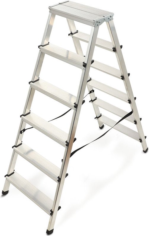 Kadax - Haushaltsleiter, Klapptritt mit Tragfähigkeit bis 125kg, 6 Stufen