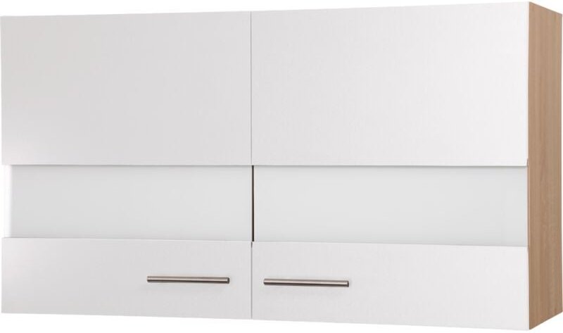 Thumbnail - Oberschrank Hängeschrank 100 cm Eiche Sägerau Weiß Merle Respekta