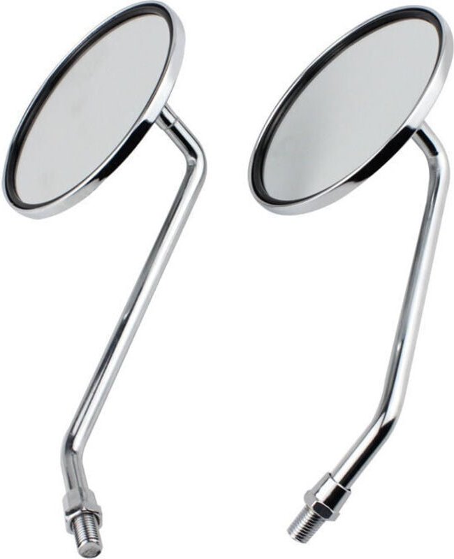 Rückspiegel - 1 Paar 8 mm runde silberne Chrom-Motorrad-Rückspiegel, linker und rechter Rückspiegel Ymyny