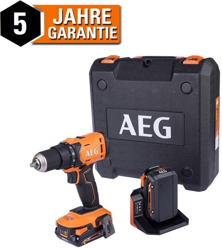 AEG 18V Akku-Bohrschrauber BS18G4-202C 60Nm Bohrschrauber Akkuschrauber 2x 2,0 Ah Akku im Koffer