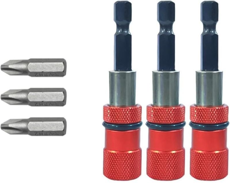 Thumbnail - 3-teiliger magnetischer Bithalter mit einstellbarem Schraubentiefenanschlag, 1/4-Zoll-Sechskantschaft, Trockenbau-Schrau...