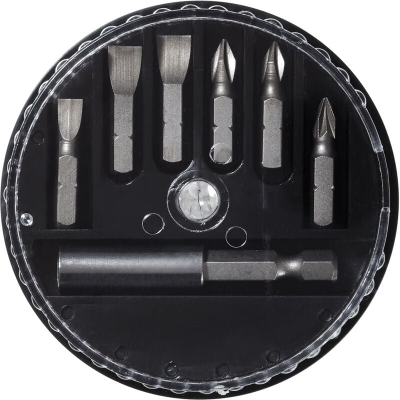 6er-Set Schraubendreherbits 25 mm PZ1/PH1/SL5/SL7 + Bithalter Centrale Brico