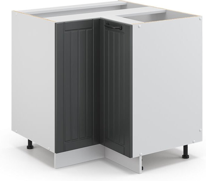 Eckunterschrank Fame-Line, Anthrazit Landhaus, 80.5 cm ohne Arbeitsplatte, Vicco
