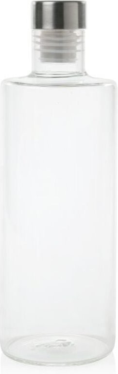 Andrea House - Runde Glasflasche mit Edelstahlverschluss mit Tropfschutzschraube Ø8x29cm (1l Fassungsvermögen)
