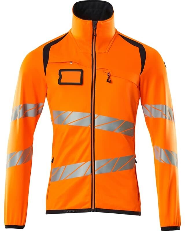 Accelerate safe Fleecepullover 19103 Arbeits-Fleecejacke Fluoreszierend, Farbe: Hi-vis Orange/Schwarzblau, Größe: s - Ma...