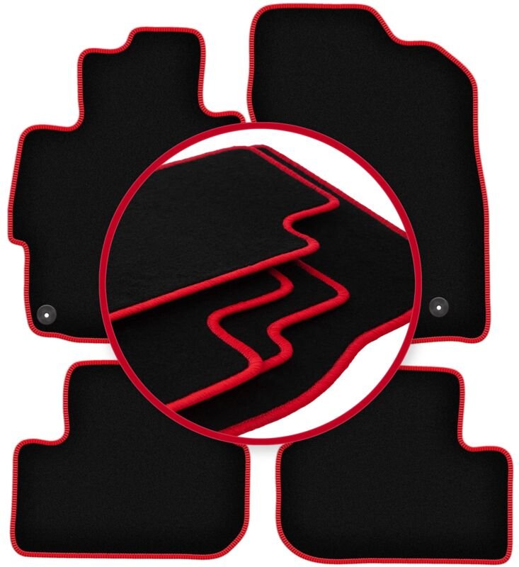 CARLUX-RED Autofußmatten für: Mitsubishi Lancer VIII CY Limousine, Sportback (2007-2016)