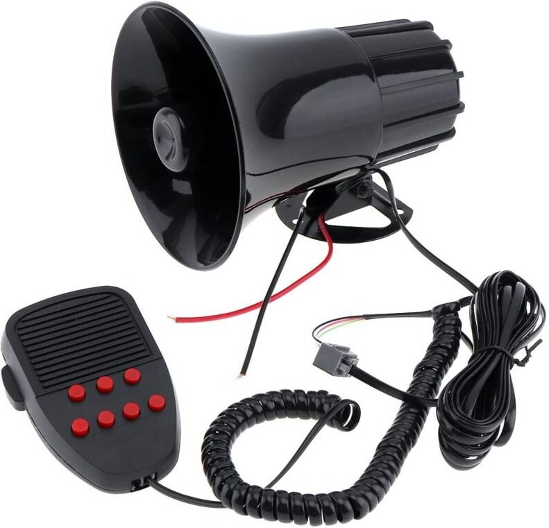 12 V laute Warnsirene für Autos, Lieferwagen, LKWs, Motorräder mit 150 dB 100 W Lautsprecher