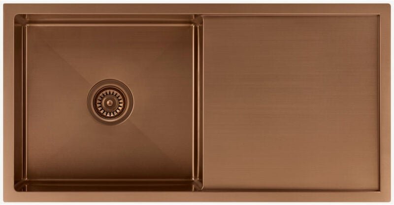 Kroos ® - Küchenspüle einfach 880 mm - Kupfer gebürstet - Limba