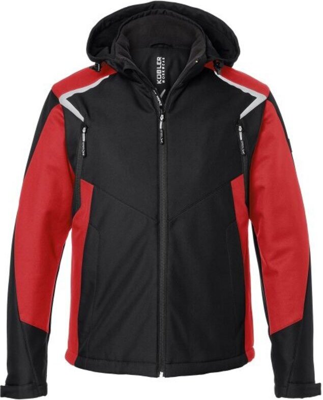 Kübler Winter Softshell Jacke bodyforce 1325 schwarz/mittelrot Gr. 4XL