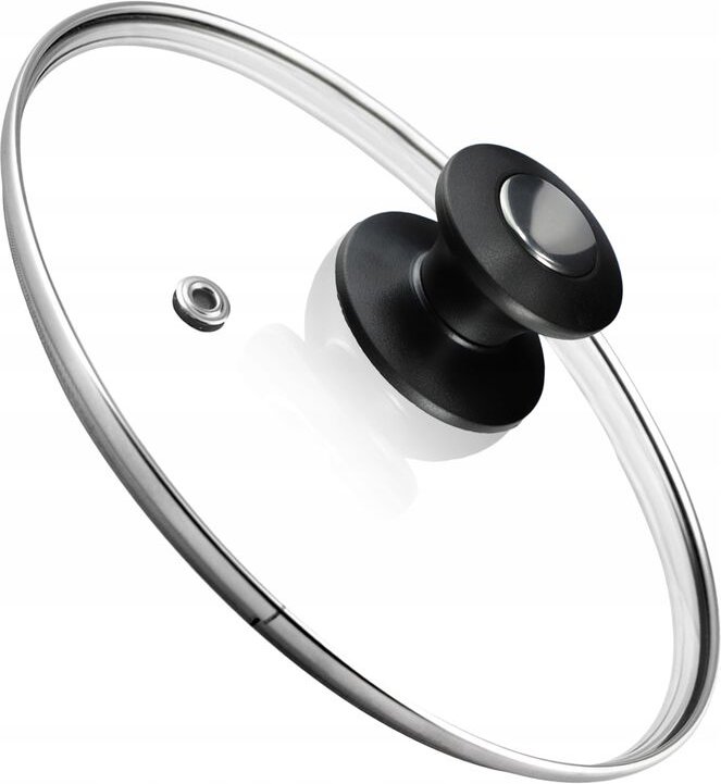 KADAX Topfdeckel, Universaldeckel aus Glas mit Schwarz und Silber Griff, 22 cm