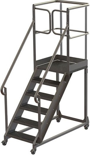 Stahlplattform mit 7 Stufen - max. Arbeitshöhe 3,40 m - PL600ACIER340-GCPR