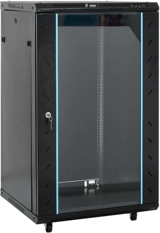 Vidaxl - 18U Netzwerkschrank 19' IP20 Schwarz 60x60x100 cm