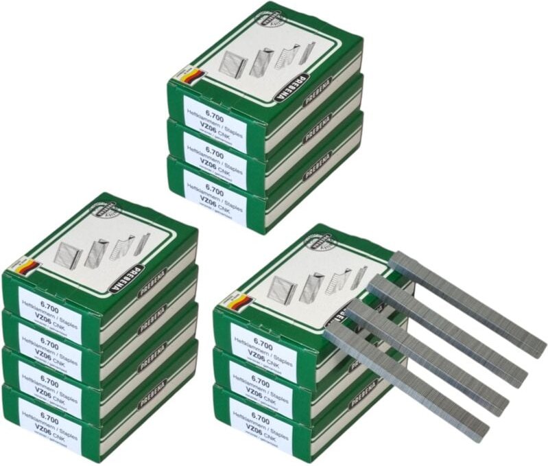 10x VZ06CNK Heftklammer 10,5 x 6 mm Typ vz 67000 Stück aus Stahl verzinkt - Prebena