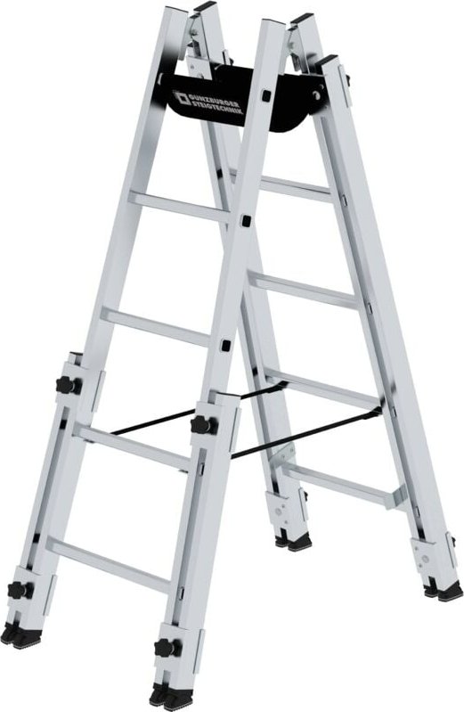 Günzburger Steigtechnik - Aluminium Stehleiter 2x5 Sprossen treppengängig - 033510