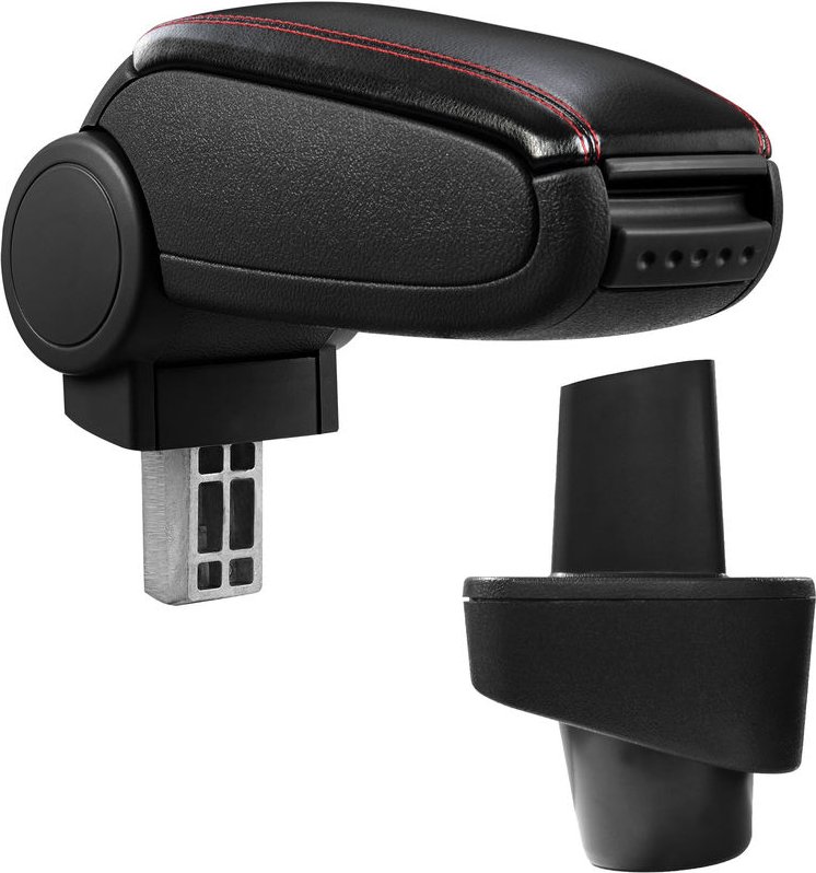 Mittelarmlehne Renault Clio mit Staufach Kunstleder Schwarz mit roten Nähten pro.tec