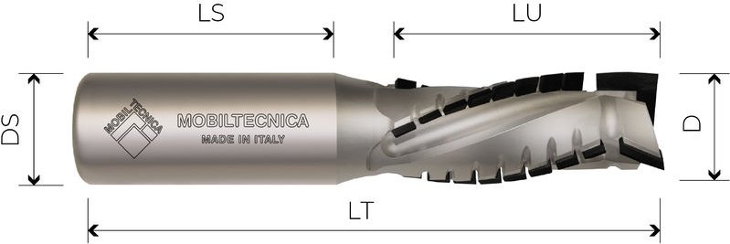 Mtec024.19 - Spindelfräse Aus Dia Z3+3 Körper Aus Stahl Pkd H4,5 Mm Überwieg. Neg. - Mobiltecnica .19d18 Lu 25 Ds20 Lt85...