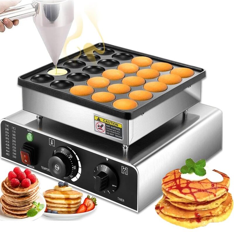 Thumbnail - 950 w Eierkuchenmaschine, Waffeleisen, 50 300 ℃ Temperaturregelung zum Backen kleiner und flauschiger Pfannkuchen - Rosv...