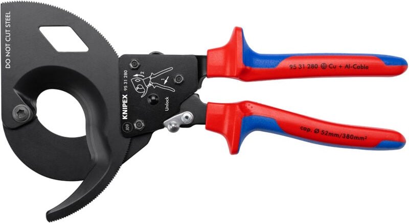 Thumbnail - Knipex - 95 31 280 Kabelschneider (Ratschenp.) Mehrk. schwarz lack. 280 mm