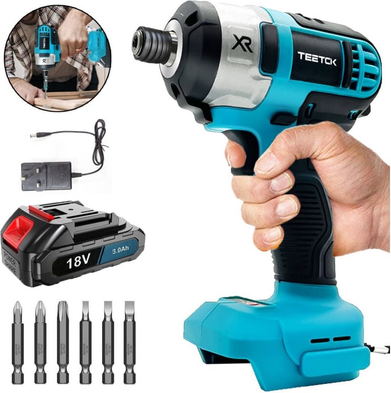 Handschlagschrauber, kabelloser bürstenloser Schlagschrauber fürs Auto, variable Geschwindigkeit mit 6 Schraubendreher-B...