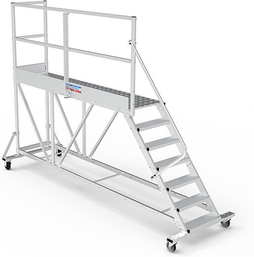 Mobile Plattform mit Geländer links und hinten - Maximale Arbeitshöhe 3.60m - PTF258G