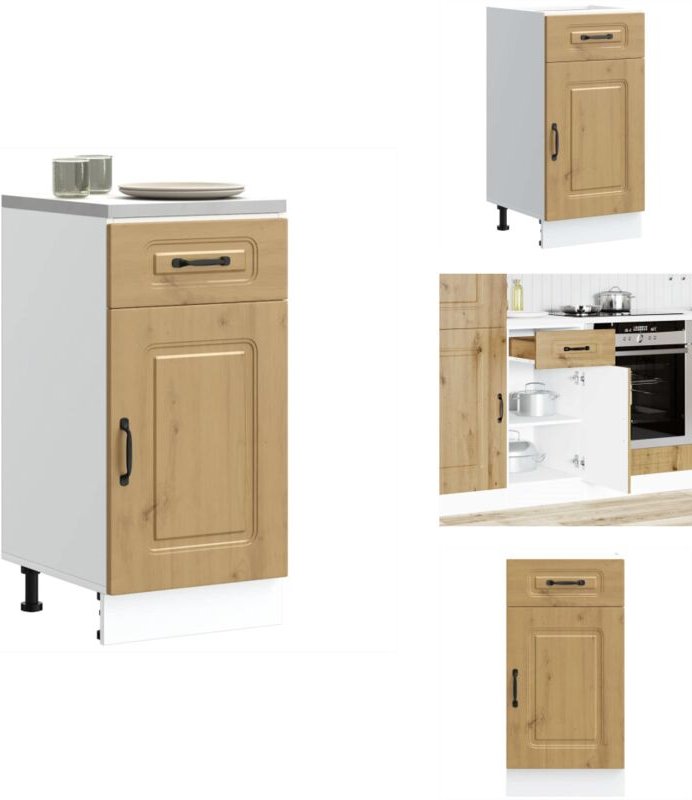 Küchenunterschrank Kalmar Artisan-Eiche Holzwerkstoff - Küchenunterschrank - Küchenunterschränke - Spülenunterschrank - ...