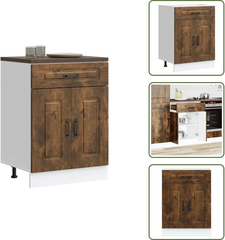 Küchenunterschrank Kalmar Räuchereiche Holzwerkstoff - Küchenunterschrank - Küchenunterschränke - Spülenunterschrank - U...