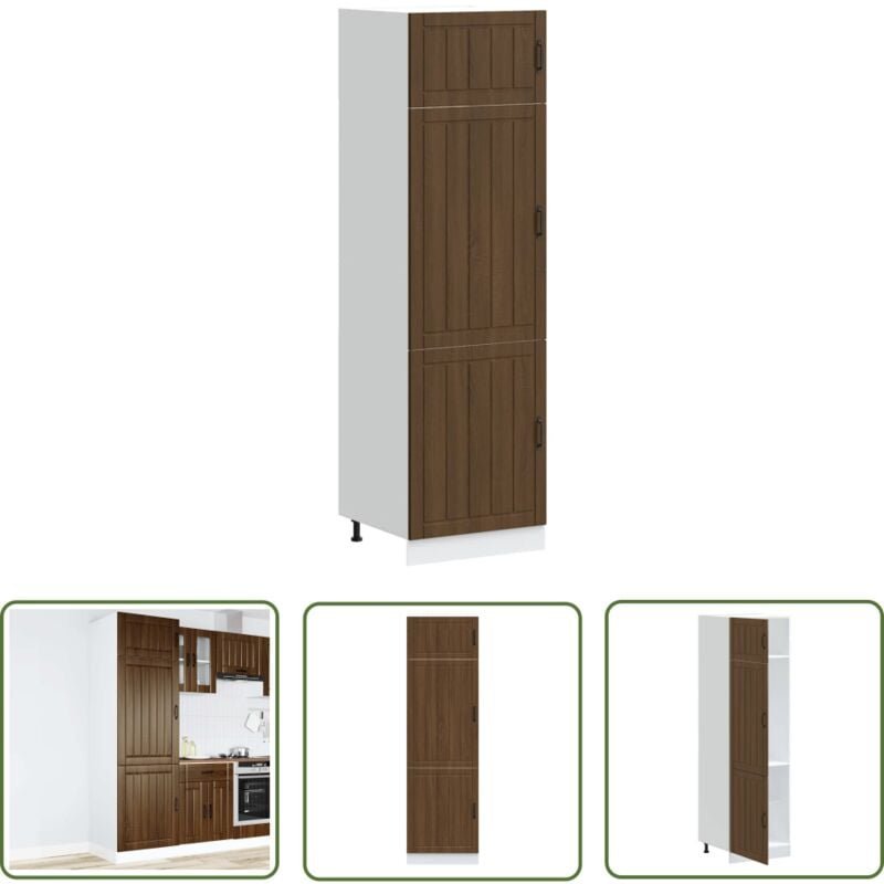 The Living Store - vidaXL Küchenschrank Lucca Braun Eichen-Optik Holzwerkstoff