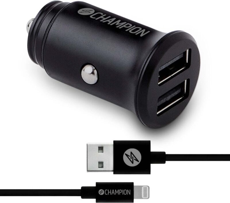 Autoladegerat 24 w usb a auf lightning kabel schwarz