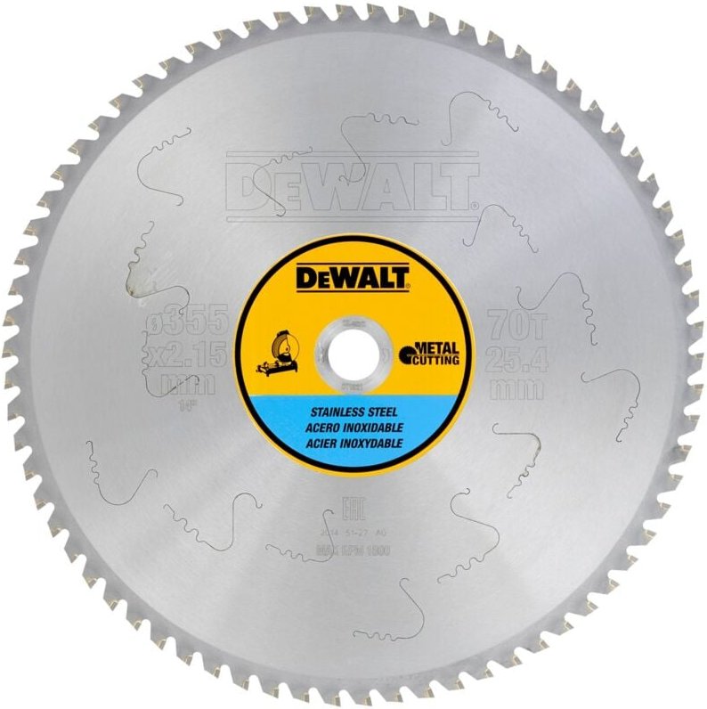 Zubehör - Sägeblatt Edelstahl 355x25,4 mm, 70 Zähne DT1921 - Dewalt