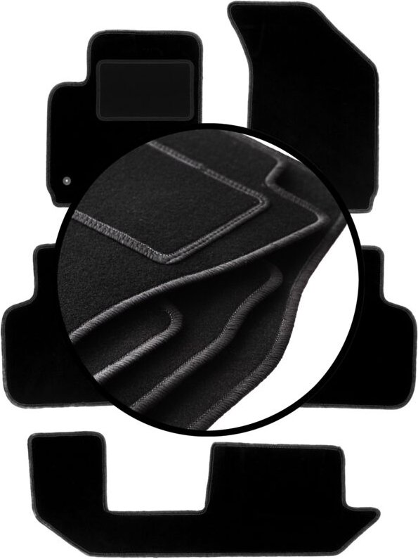 Komplettset Veloursmatten für: Dodge Journey JC49 7-Sitzer (2007-2016)