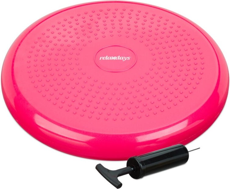 3 x Balance Kissen, 140 kg Maximalgewicht, Balance Pad mit Luftpumpe, Ballsitzkissen mit Noppen, Fitness Kissen, pink