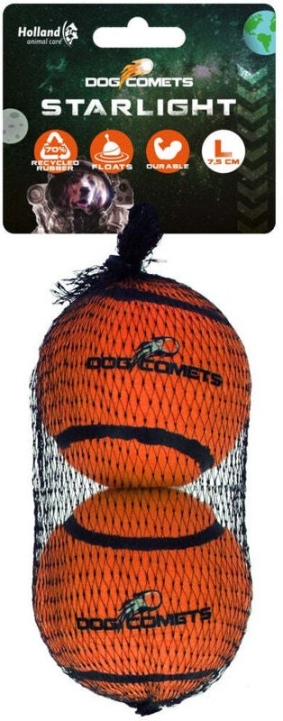 Hundekometen starlight star tennisbal l oranje 2st