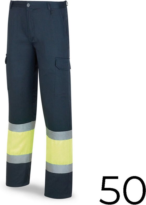 Zweifarbige Hose aus Polyester/Baumwolle mit hoher Sichtbarkeit blau/gelb Größe 50 388pfxyfa/50 mark