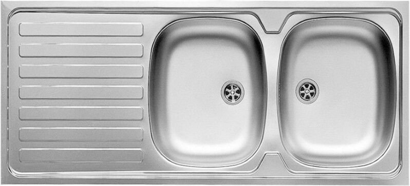 Küchenspüle inox 2 wanne mit abtropfschale sx CM.120