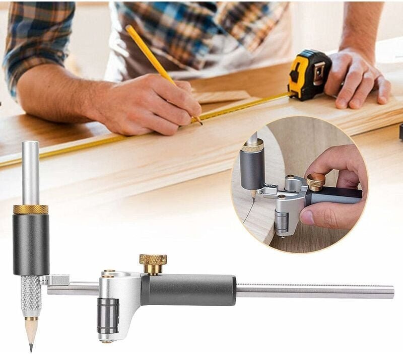 Thumbnail - Shining house Linear Arc Scriber Dual-Use Linear Arc Scribe für Holzbearbeitung diy Holzbearbeitung Scribe Tools