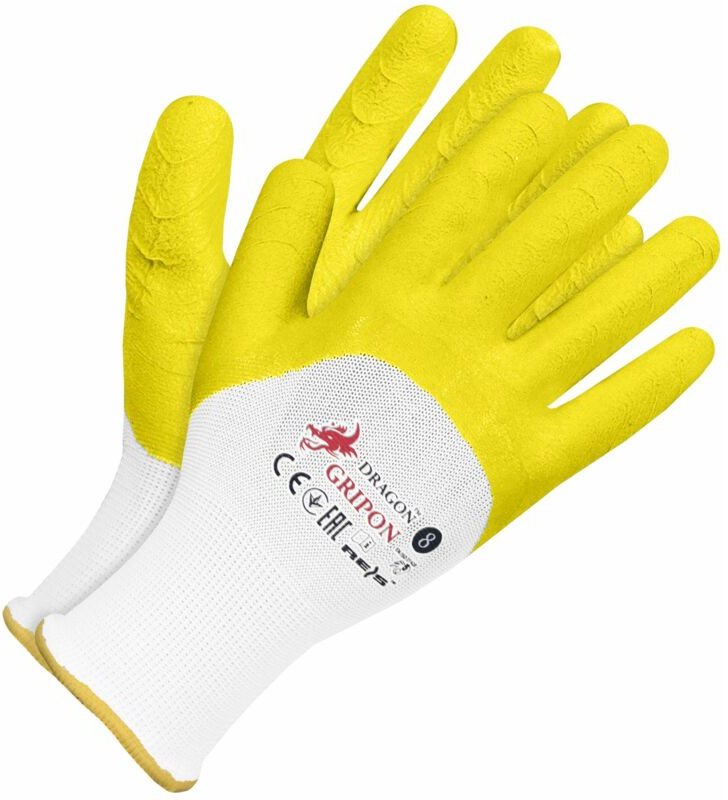 Rękawice guma-żółte gripon roz - 9