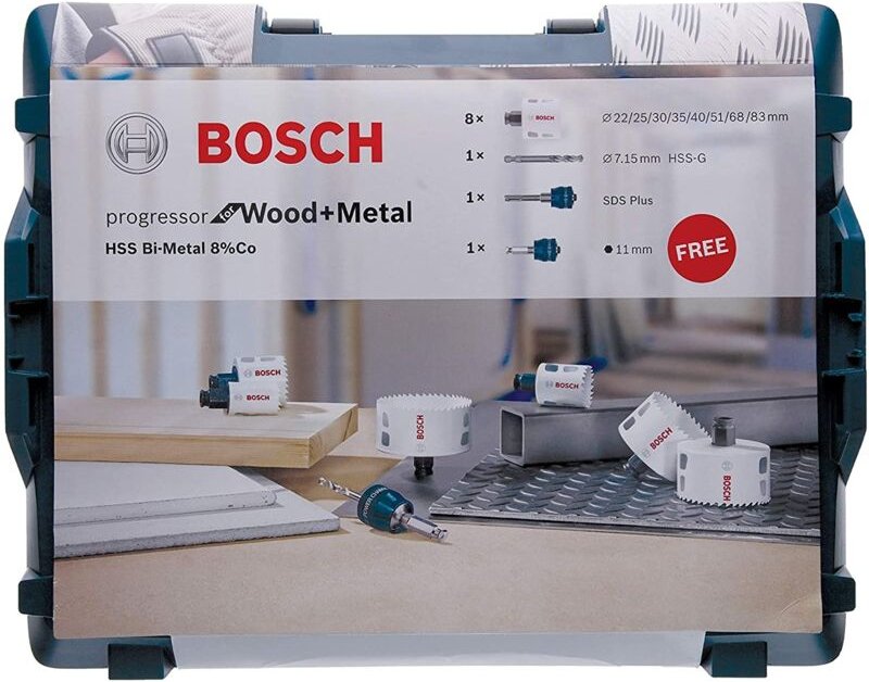 Lochsägen-Set for Wood&Metal, 11-teilig, Durchmesser: 22 - 83 mm in l-box - Bosch