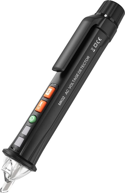 Berührungsloser Spannungsprüfer, Spannungsprüfer mit doppelter Empfindlichkeit 12 V/48 V-1000 v, Spannungsprüfer, akusti...