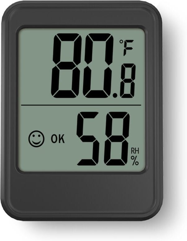 Shining House - Thermometer-Hygrometer für den Innenbereich, Thermometer-Hygrometer mit Komfortsymbol, LCD-Display, Temp...